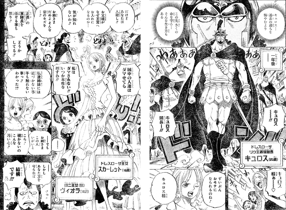 キュロスドレスローザリク王軍軍隊長スカーレット王女ヴィオラ王女ギロギロの実