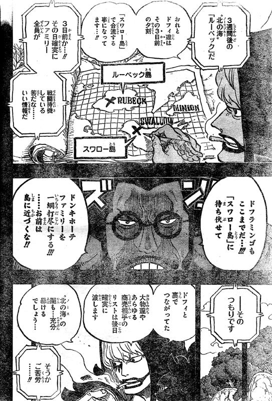 センゴクコラソンロシナンテミニオン島ドンキホーテ・ドフラミンゴ北の海の闇ルーベック島スワロー島