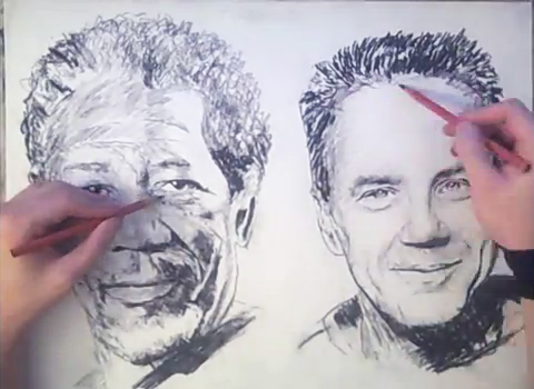 �Ռ��I����œ����ɂQ�̊G��`���A�[�e�B�X�g�I