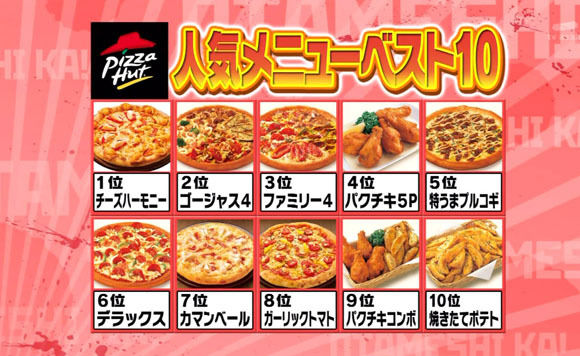 ピザハット人気メニューベスト10